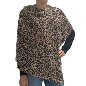 NWT Forte Cashmere Leopard Print Pull Over Wrap OS